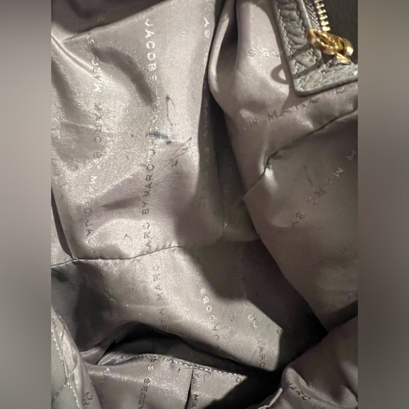 Auth MARC BY MARC JACOBS Classic Q Fran - Gray Leather Tote Bag USED - Picture 9 of 16